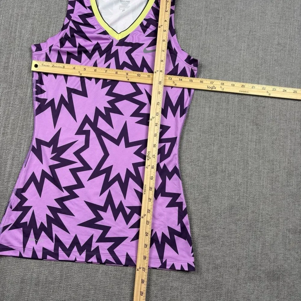 Nike Pro Shirt Small Adult Pink Tank Top Sleeveless V Neck Athletic Gym Womens